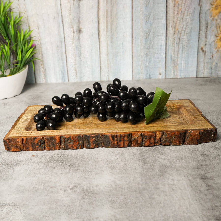 Sheesham Wooden Tray, Multipurpose Handmade & Handcrafted Serving Tray, Rectangular Wooden Nested Platter - Size (37 x 17 x 2.5cm) Dime Store