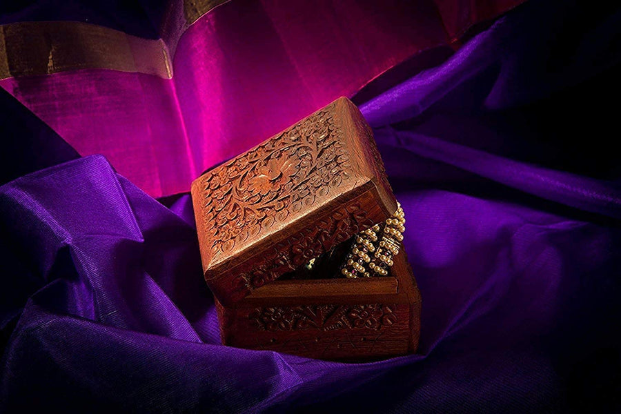 Wooden Handmade Small Jewelry Box Storage Organizer ,Vanity Box Gift Item | Ring , Earing Box Dime Store