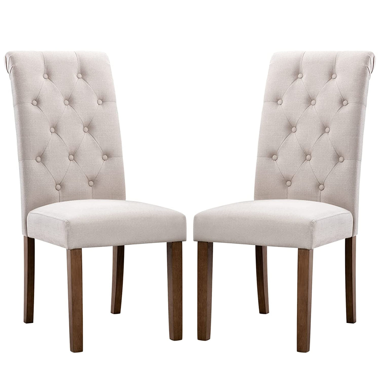 Wooden Handmade Button Tufted Teak Wood Wingback Chairs | Chair for Dining Table , Office Chair (Set of 2) Dime Store
