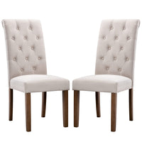 Thumbnail for Wooden Handmade Button Tufted Teak Wood Wingback Chairs | Chair for Dining Table , Office Chair (Set of 2) Dime Store