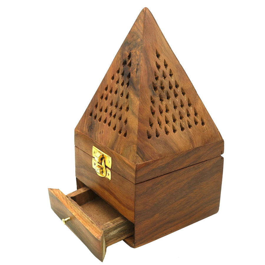 Wooden Incense Holder , Lobaan Fragrance Stick Holder | Dhoop Stand Ash Catcher Decorative Handicraft Dime Store