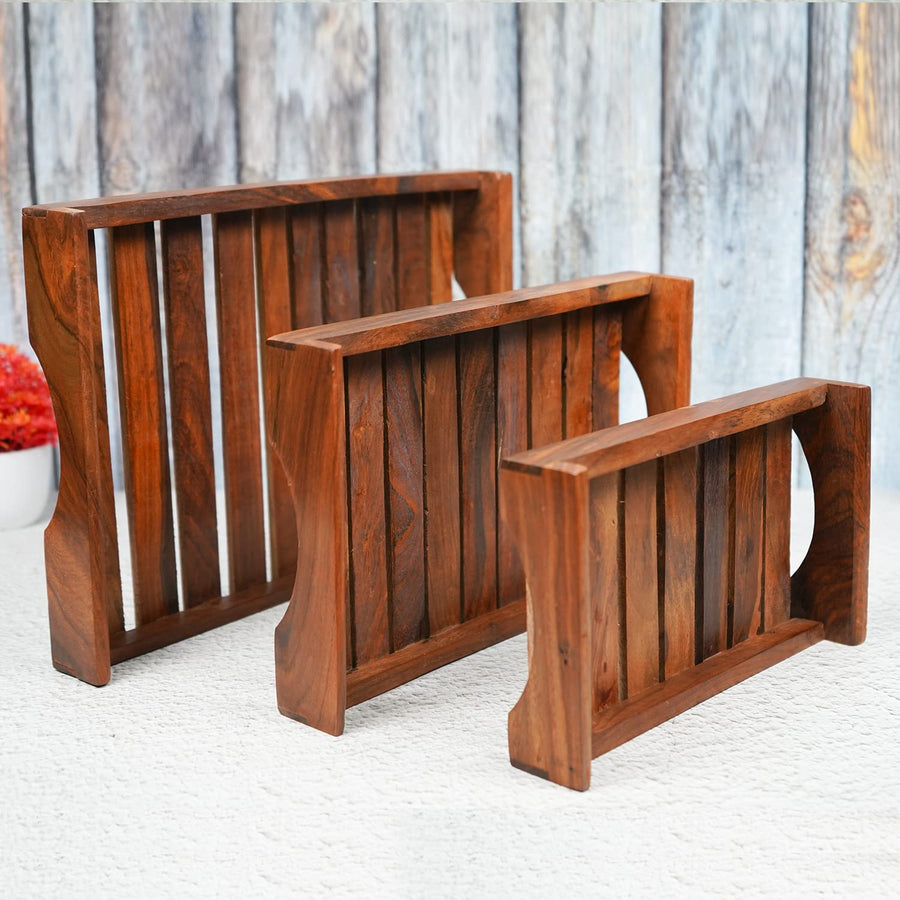 Wooden Serving Tray , Multipurpose Tray , Tray for Decoration & kitchen or Tea Table | Kitchen Decoration Platter Dime Store