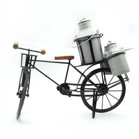 Thumbnail for Antique Wooden and Wrought Iron Milk Man Cycle Showpiece with Three Milk Cans for Home Decor Dime Store