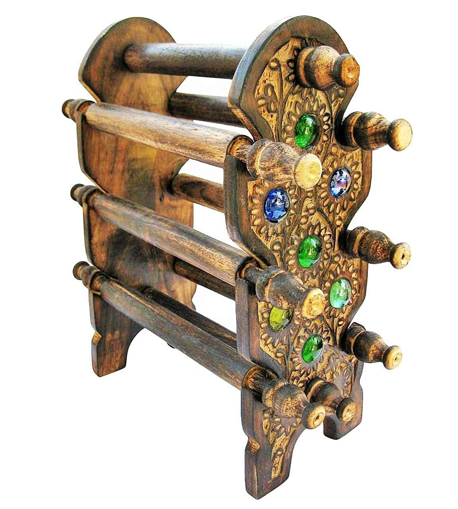 Wooden Handmade Folding Bangle stand for Girls & Women Bangle Storage Organizer Chuddi Daan Jewelry Holder, Bracelet Holder for Jewelry Dime Store