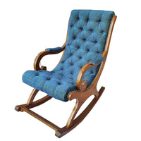 Thumbnail for Wooden Handmade Rocking chair with Cushion | Rolling Chairs , Easy chair for Bedroom | Chair for Livingroom & Grandparents | Foot Rest Pure Wood Chair Dime Store