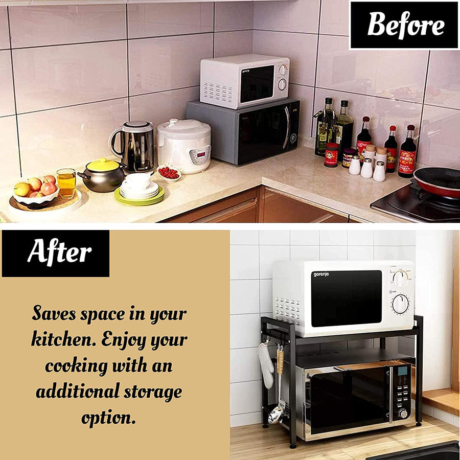Universal Microwave Stand Oven Stand for Counter Top and Wall Mount Kitchen Shelf Organizer Dime Store