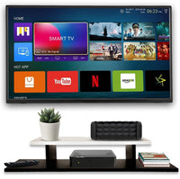 Thumbnail for Dime Store Set Top Box Holder/Set Top Box Stand for Wall Mount Wall Shelf TV Unit Stand (Dual Tone, Black and White) Dime Store