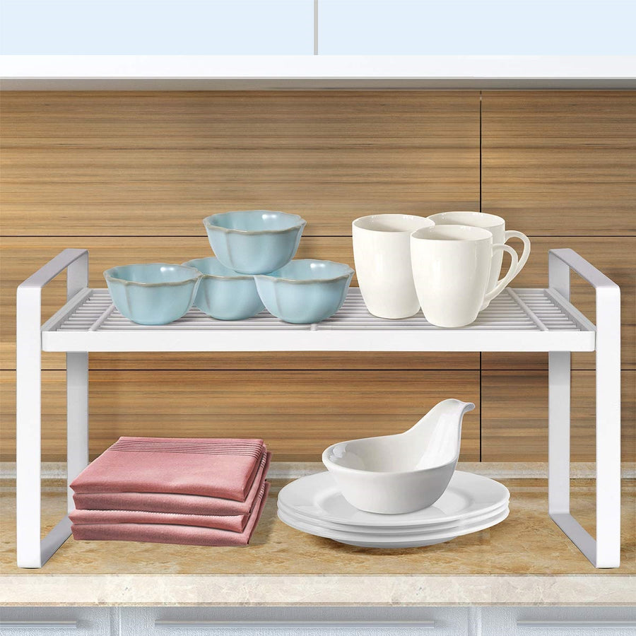 Stackable Kitchen Cabinet and Counter Shelf Organizer | Multipurpose Pantry Bedroom Bathroom Storage Racks Dime Store