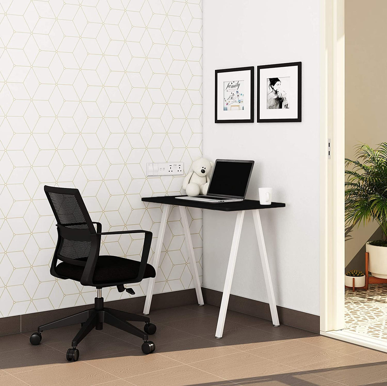 Study Table for Home and Office, Writing Desk, Computer and Laptop Desk, Study Desk Made with Engineered Wood Metal Legs for Home Office Students Dime Store
