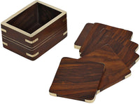 Thumbnail for Wooden Decorative Coaster Coaster for Home & Office Coasters Set of 6 for Tea Cups, Coffee Mugs, Beer Cans, Bar Tumblers and Water Glasses Dime Store
