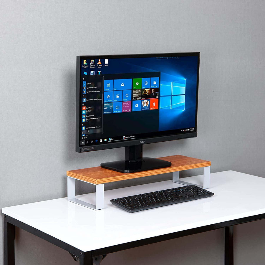 Dime Store Monitor Stand for Desk, Table, Studio | Monitor Riser Stand | Computer Stand | Laptop Stand (100x21x11.25 cm, Brown) Dime Store