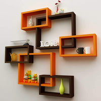 Thumbnail for Engineered Wood Wall mount Wall Shelf ,Glossy Finish ,Set Of 6 Dime Store