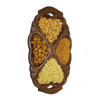 Thumbnail for Wooden Handmade Dry Fruit Tray for Serving Kitchen Decoration Great Gift as Table or Kitchen Decor, Tray for Kitchen or Tea Table Dime Store