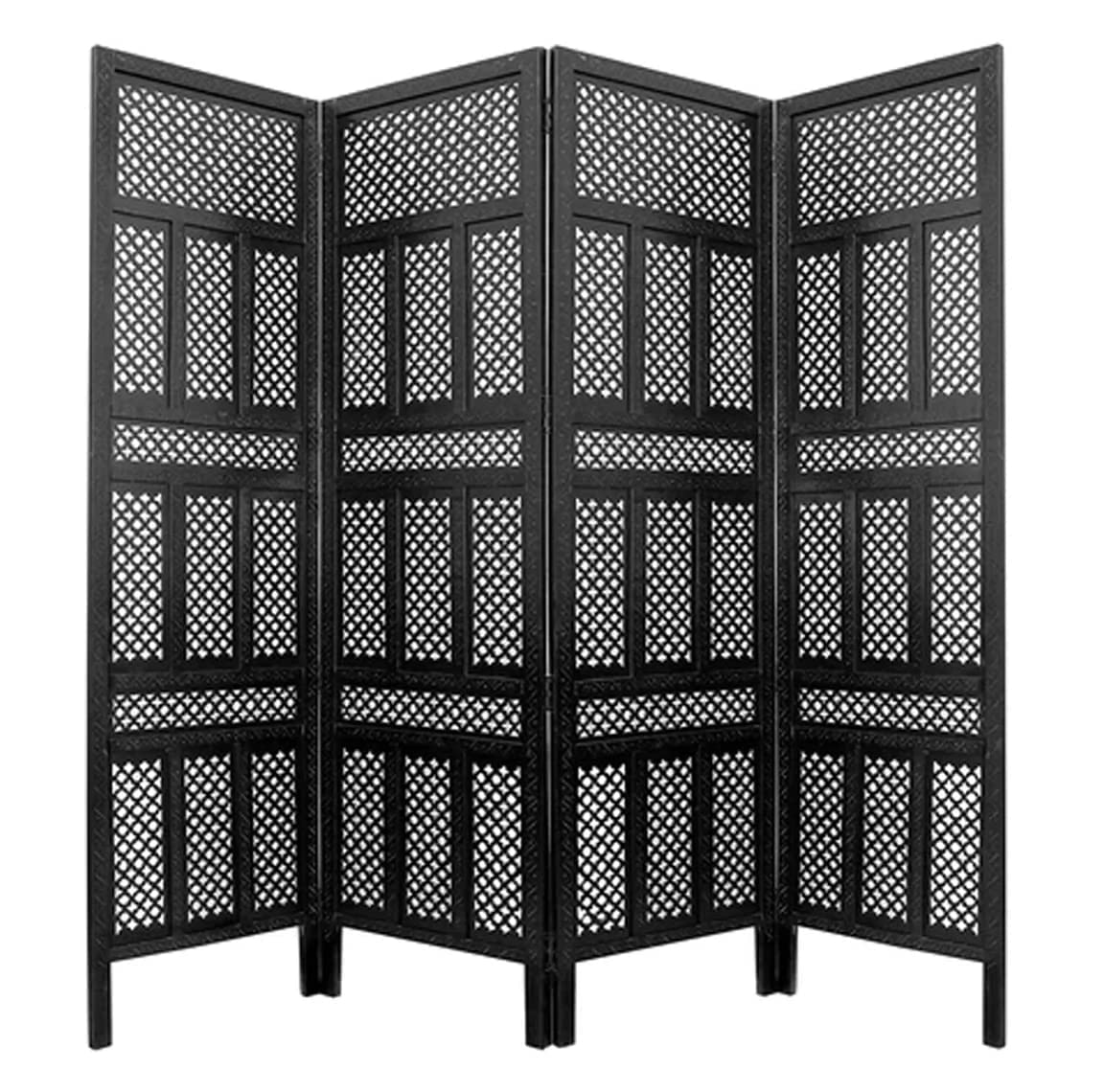 Wooden Partition for Livingroom & Hall | Wall Screen Room Divider , Curtains for Bedroom and Office (Black) Dime Store