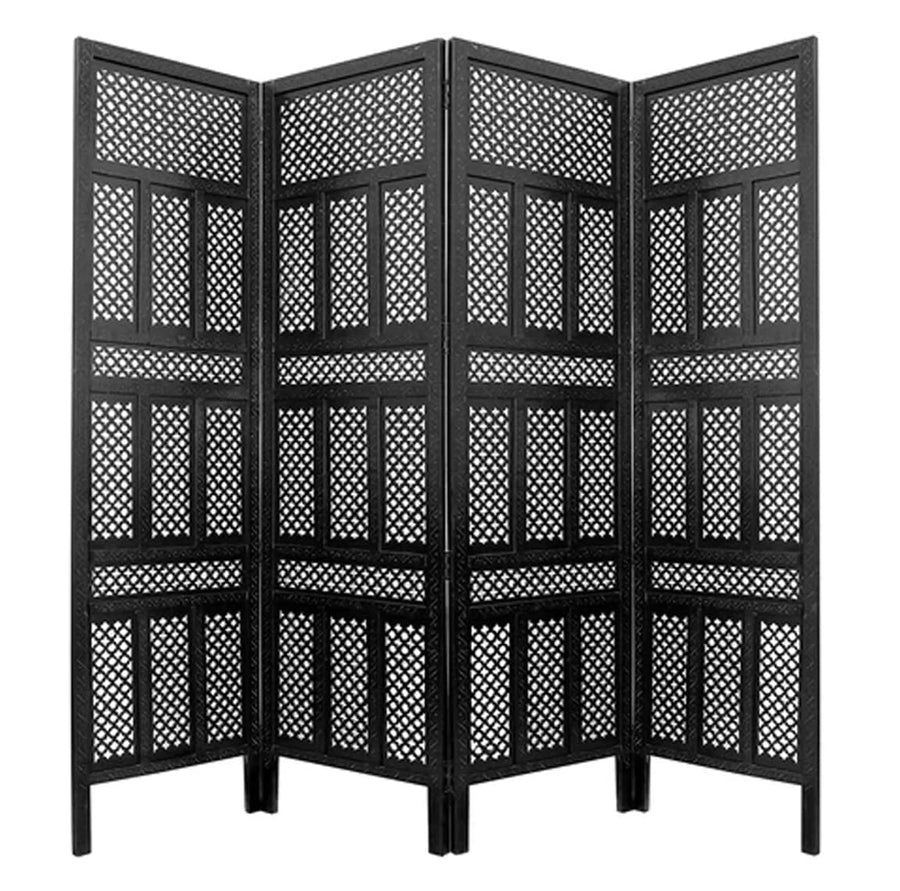 Wooden Partition for Livingroom & Hall | Wall Screen Room Divider , Curtains for Bedroom and Office (Black) Dime Store