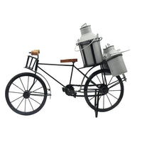 Thumbnail for Antique Wooden and Wrought Iron Milk Man Cycle Showpiece with Three Milk Cans for Home Decor Dime Store