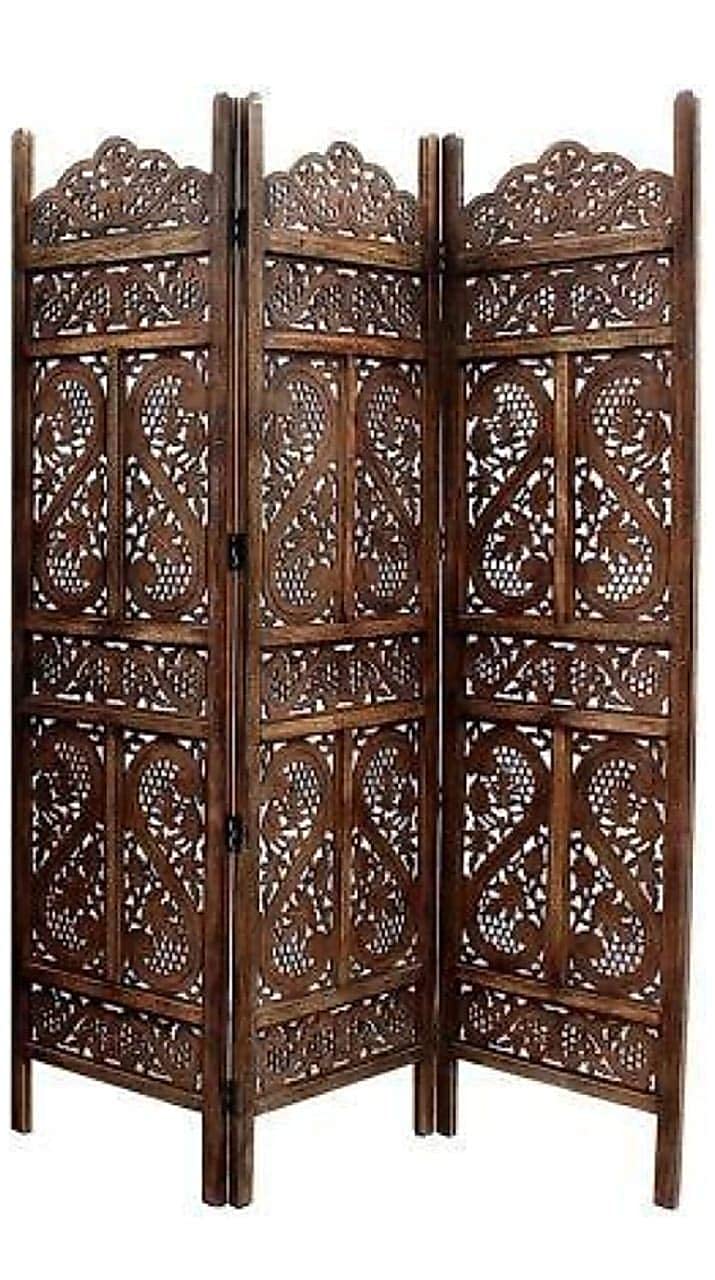 Wooden Partition for Living Room Wall Screen Room Divider , Portable Room Separator Traditional Handicrafts Screen Separator Dime Store