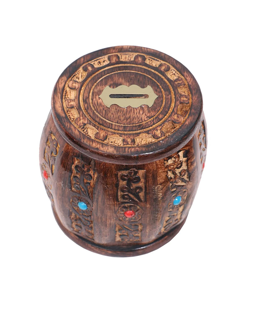 Wooden Handmade Money Bank , Piggy Bank for Kids & Adults | Gullak For Home Decoration & Gift Item Dime Store