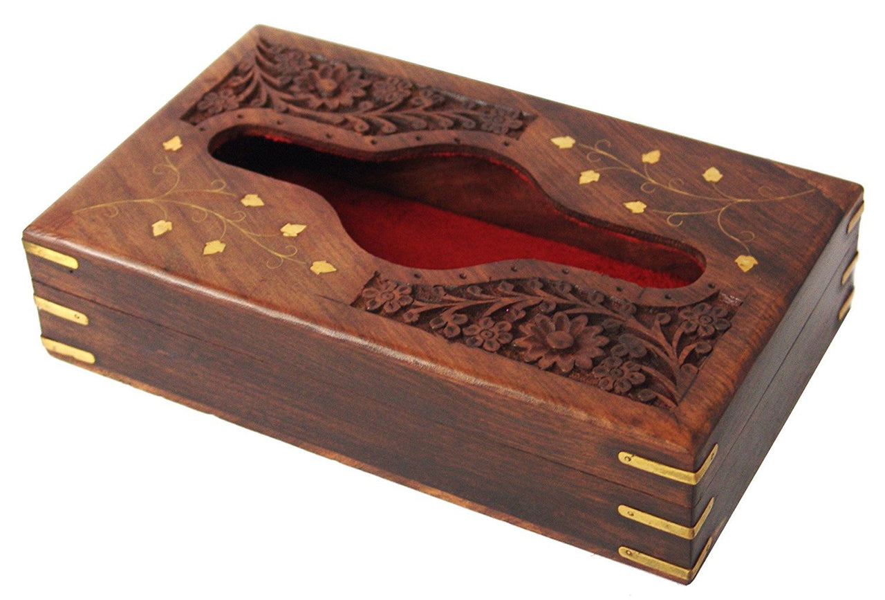 Wooden Handmade Napkin Holder Square Tissue Holder for Restaurant. Hotels, Office & Home Dime Store