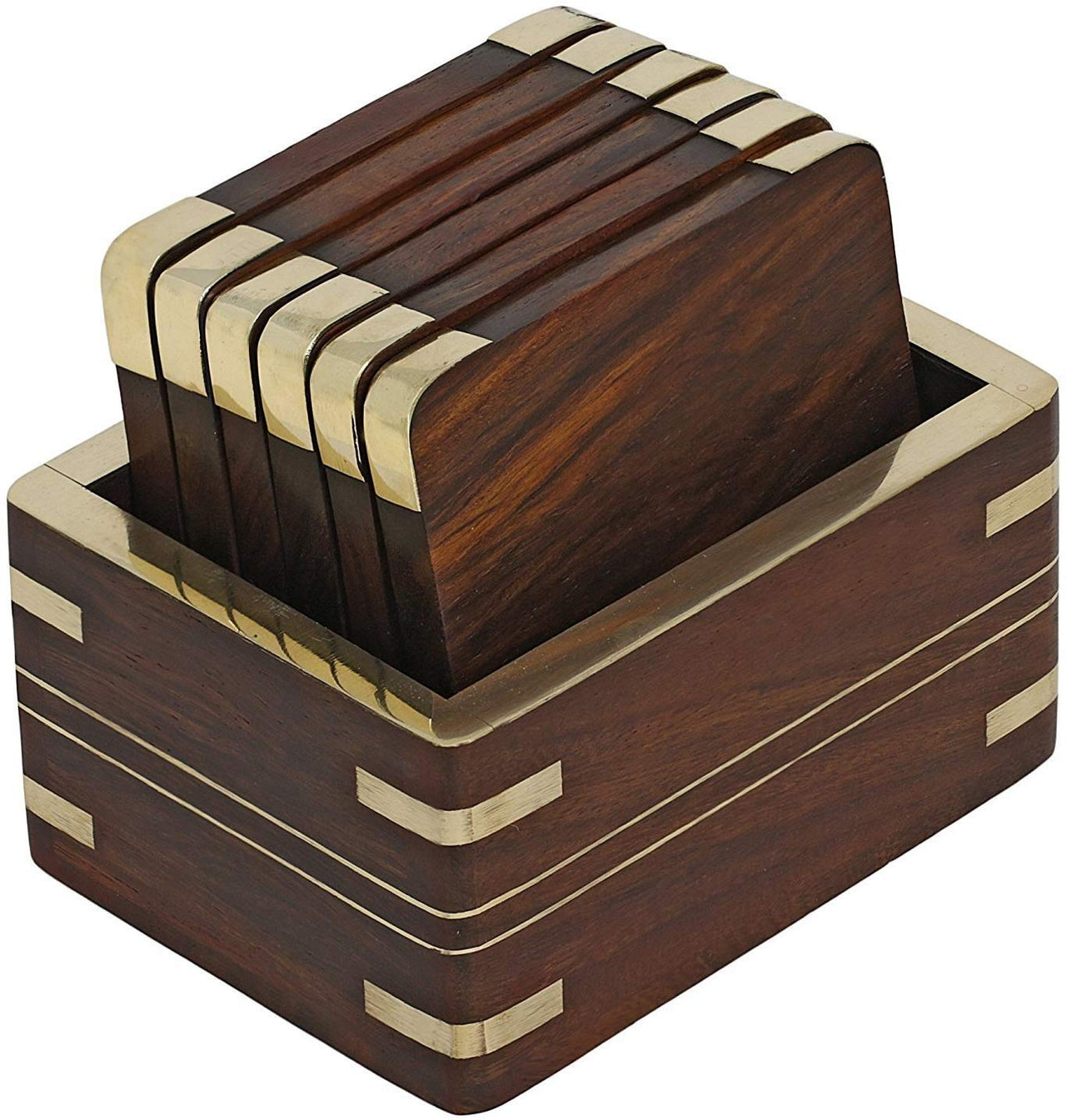 Wooden Decorative Coaster Coaster for Home & Office Coasters Set of 6 for Tea Cups, Coffee Mugs, Beer Cans, Bar Tumblers and Water Glasses Dime Store