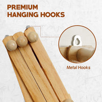 Thumbnail for Wooden Expandable Peg Rack Wall Hanger Hooks for Cloths Key & Bathroom Hanger Home Decoration Dime Store