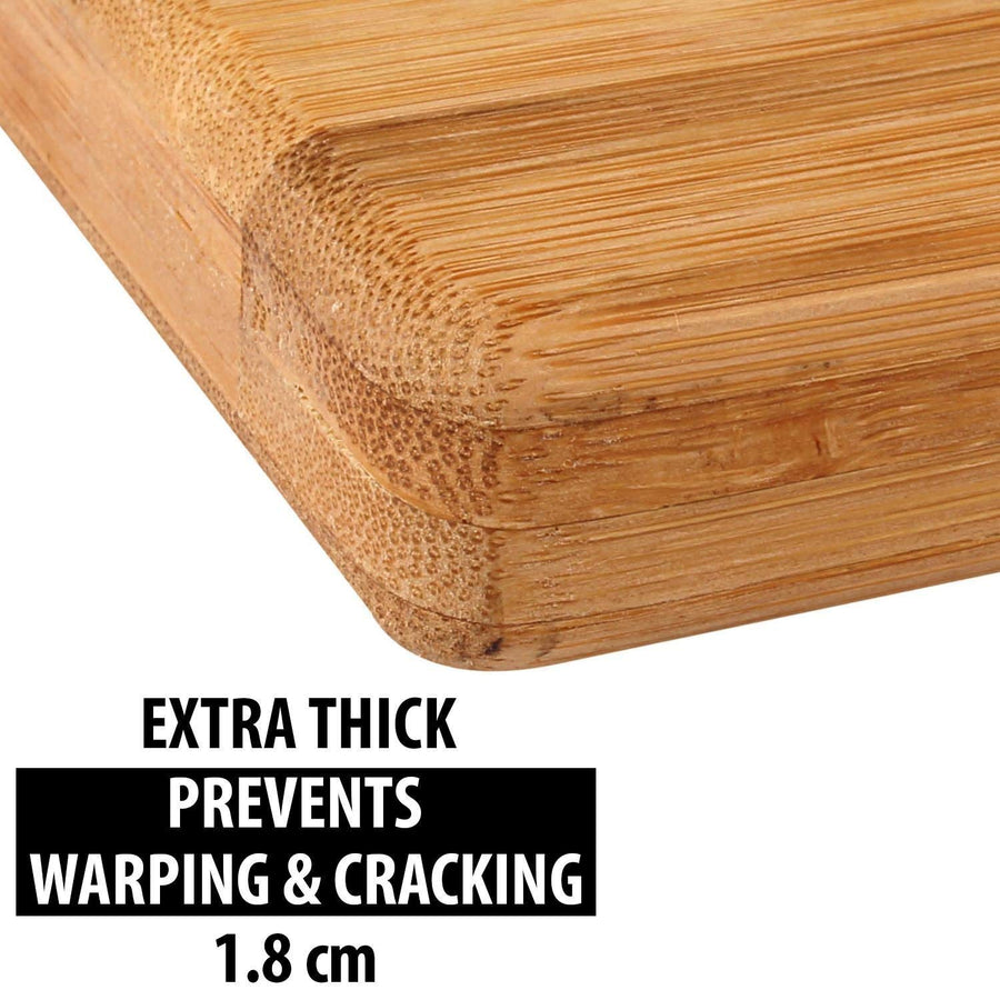 Natural Wood Chopping Board Cutting Board for Kitchen Vegetables, Fruits & Cheese, BPA Free, Eco-Friendly with Steel Handle Dime Store