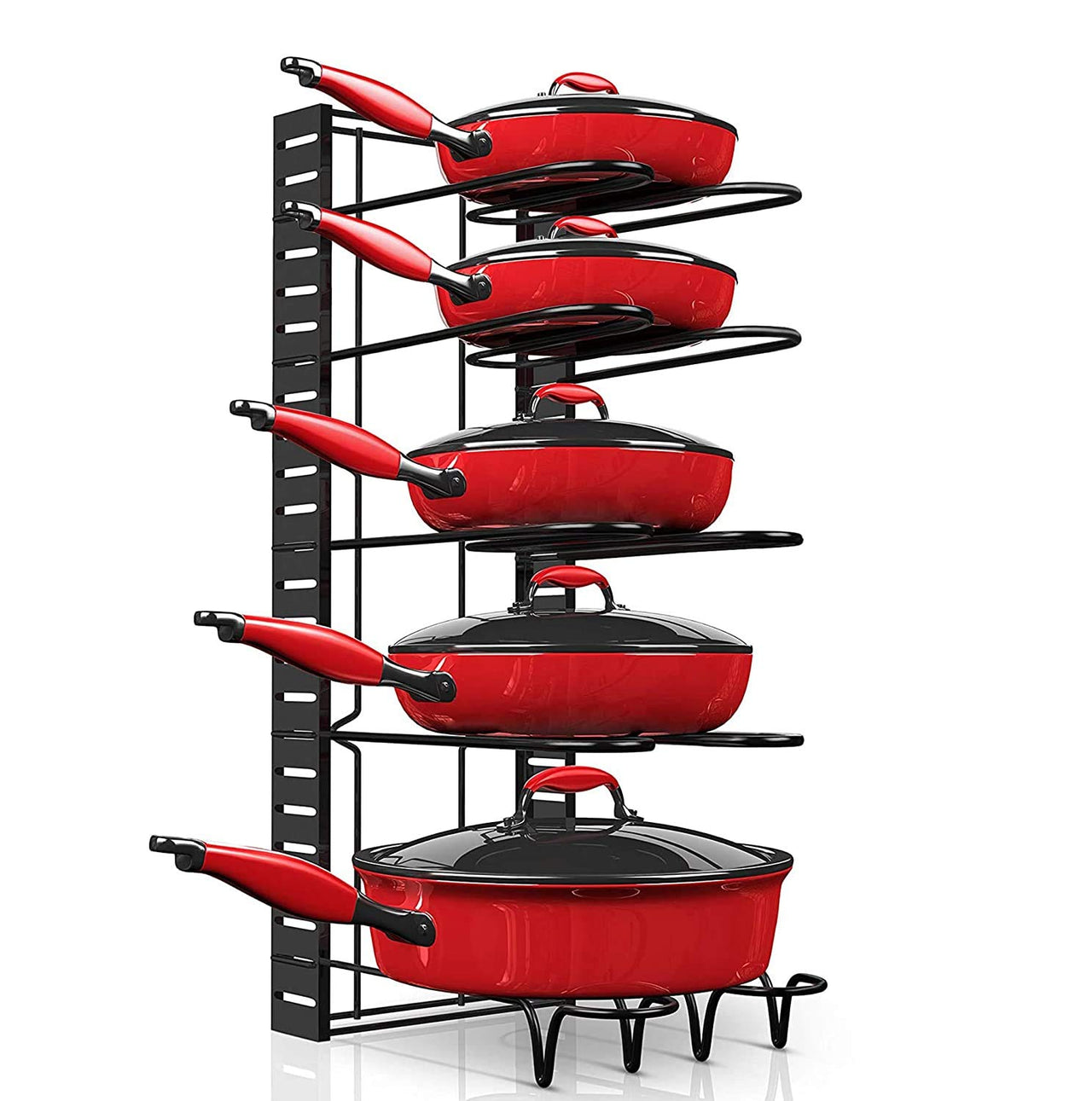Pot Rack Organizer Kitchen Organizer, 8 & 5 Tiers Adjustable Pots And Pans Organizer, Large Pot Lid Holders Pan Rack For Kitchen Cabinet Counter Dime Store