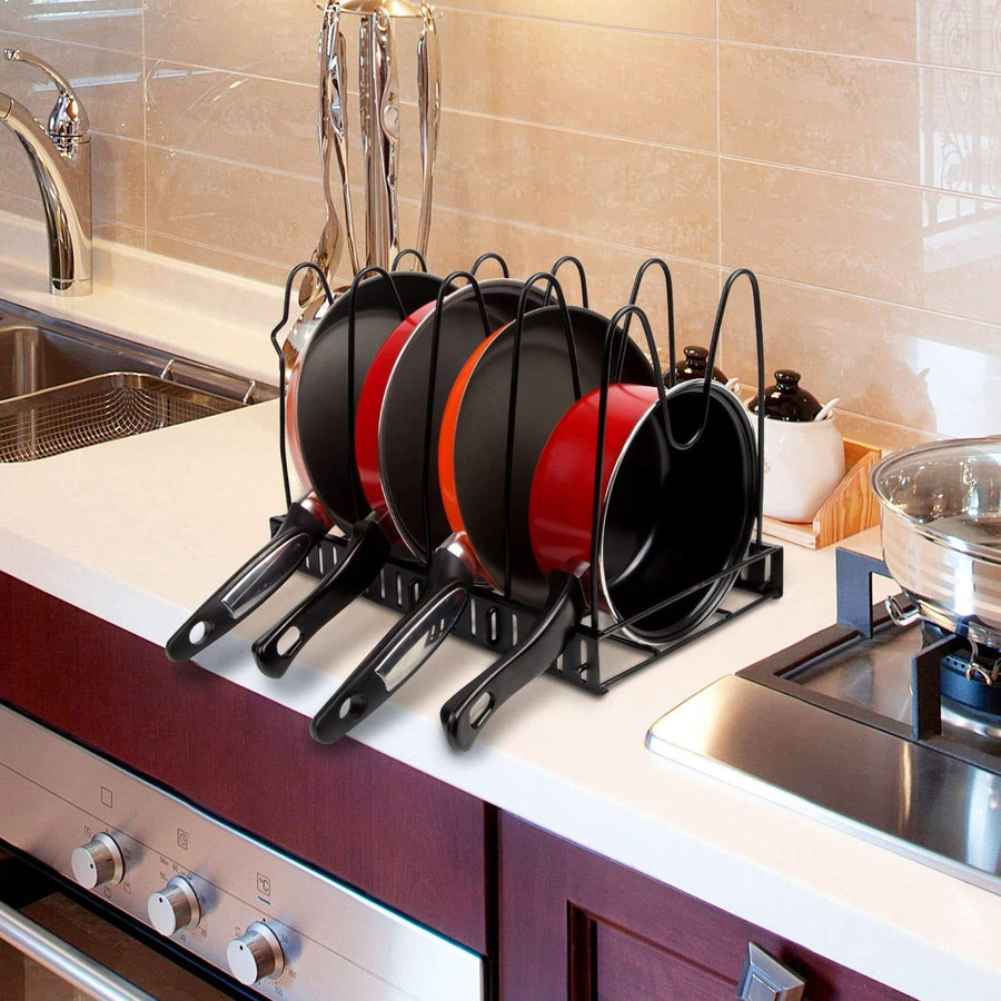 Pot Rack Organizer Kitchen Organizer, 8 & 5 Tiers Adjustable Pots And Pans Organizer, Large Pot Lid Holders Pan Rack For Kitchen Cabinet Counter Dime Store