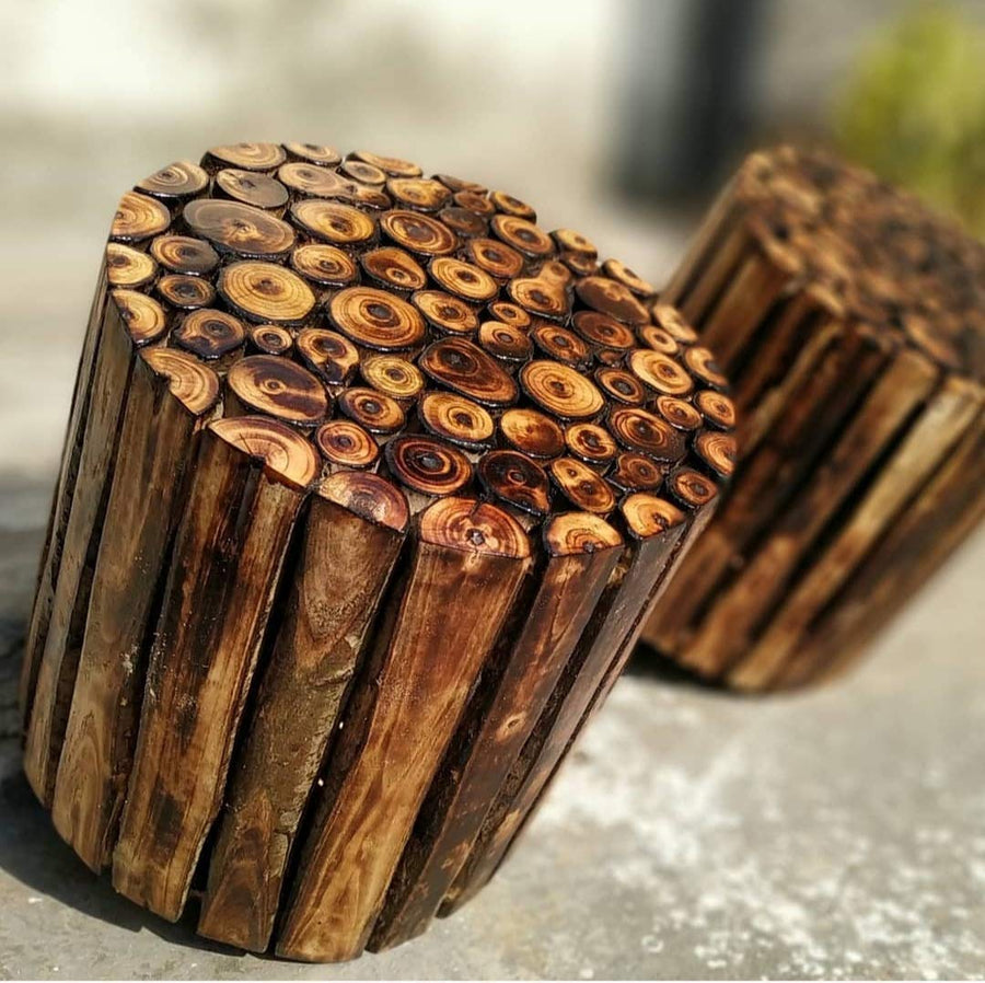 Wooden Natural Design Stool , End table for Livingroom & Bedroom Stool for Vase Pot stand Coffee Table Office Decoration Home Furniture Stool Dime Store