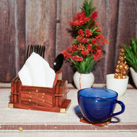 Thumbnail for Wooden Coasters Cum Phone Stand and Visiting Card Holder, Coaster Set of 6 for Tea Cups Coffee Mugs Beer Cans Bar Tumblers and Water Glasses Dime Store