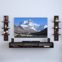 Thumbnail for Dime Store Wooden Foldable Wall Mounted TV Unit, Cabinet, with TV Stand Unit Wall Shelf for Living Room Wall Set Top Box Shelf Stand/TV Cabinet for Wall/Set Top Box Holder for Home/Living Room Ideal for TV Dime Store