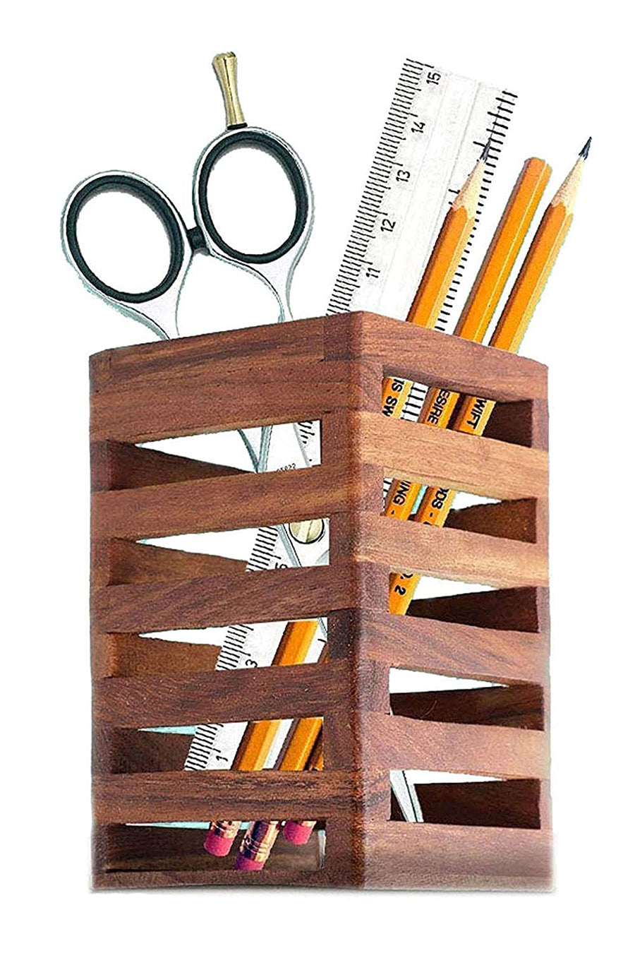Wooden Pen Stand Pencil Stand | Office supplies Table Storage Organizer | Office Desk Accessories, Pen Stands for Office Use Dime Store