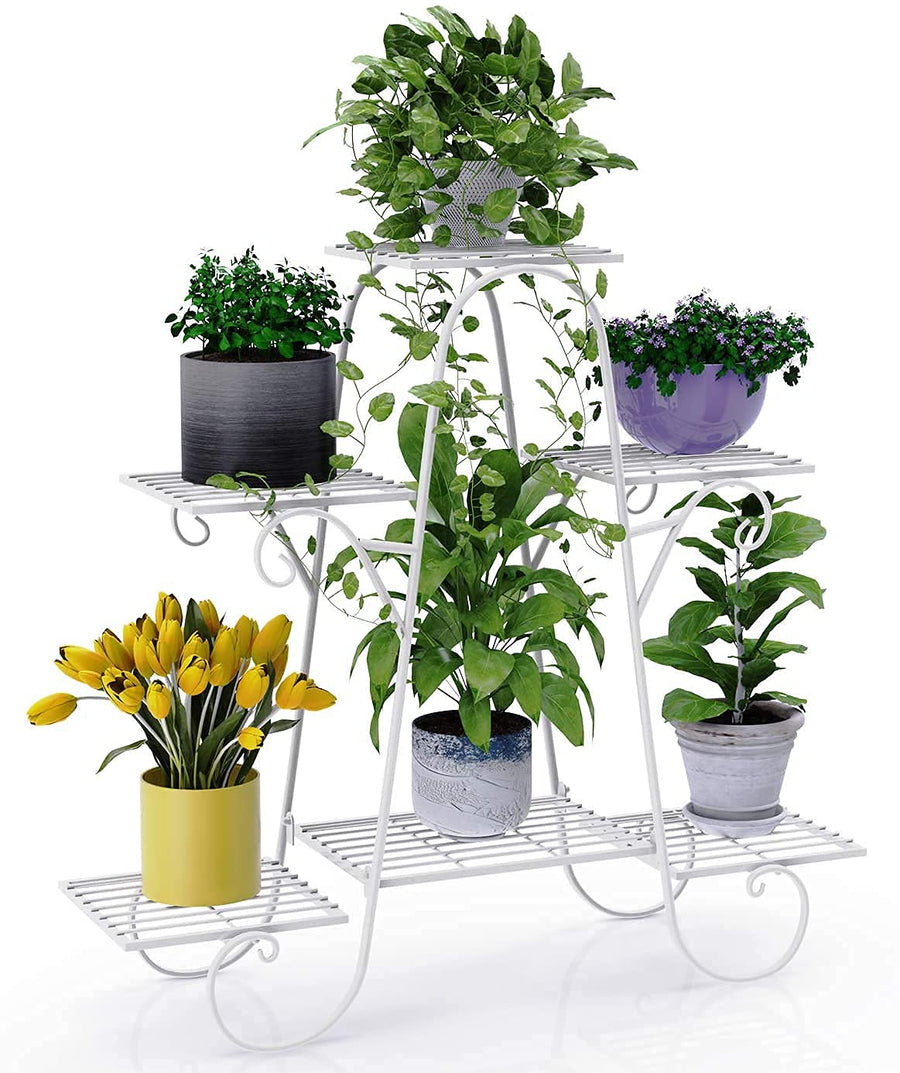 Multi 6 Tier Plant Stand Flower Pot Stand for Balcony Living Room Outdoor Indoor Plants Plant Holder Home Décor Item Dime Store