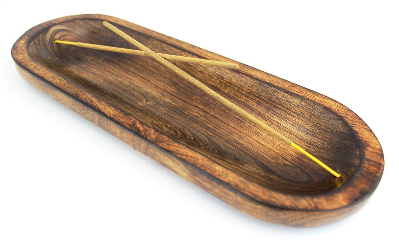 Wooden Incense Holder and Ash catcher Fragrance Stick Stand Dhoop Lobaan Daan Stand Dime Store