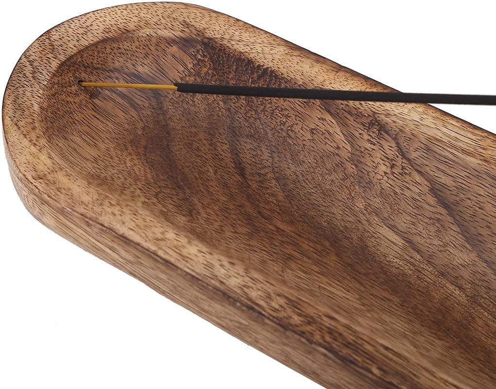 Wooden Incense Holder and Ash catcher Fragrance Stick Stand Dhoop Lobaan Daan Stand Dime Store