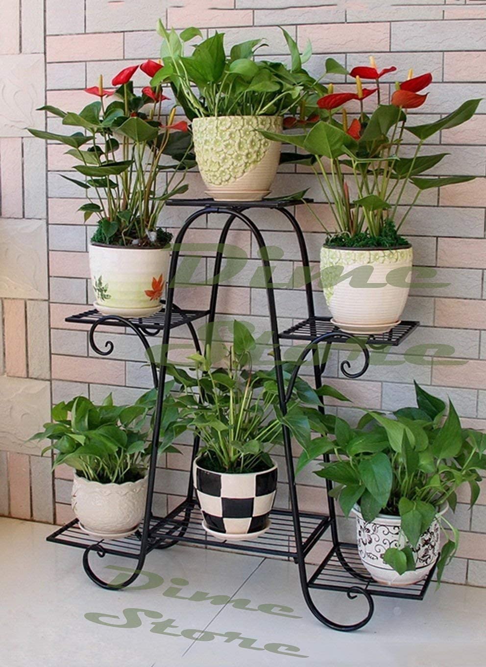 Multi 6 Tier Plant Stand Flower Pot Stand for Balcony Living Room Outdoor Indoor Plants Plant Holder Home Décor Item Dime Store