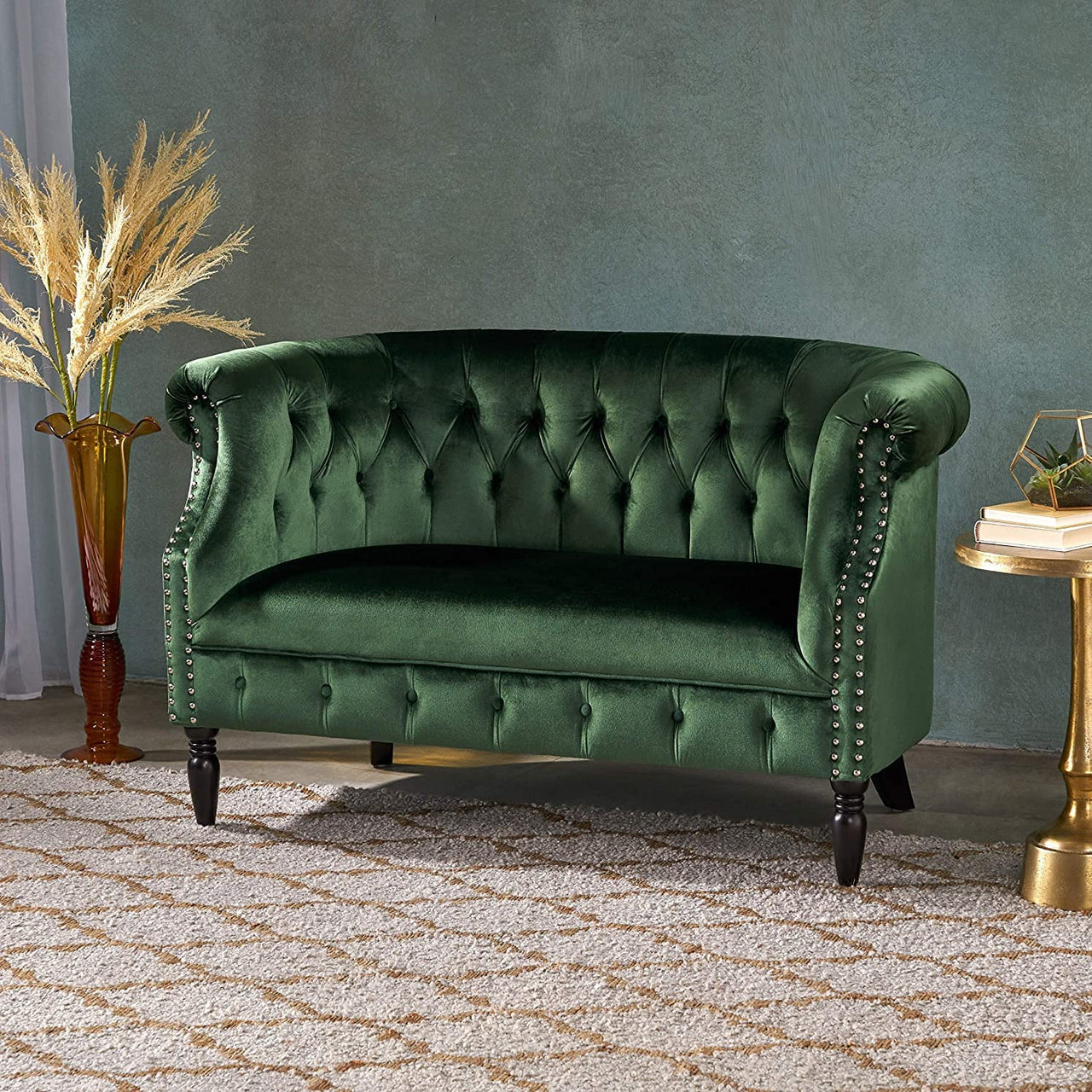 Wood 2 Seater Chesterfield Sofa Modern Design Sofa for Livingroom & hallway | Couch for Bedroom | Home Furniture Decorative Sofa Dime Store