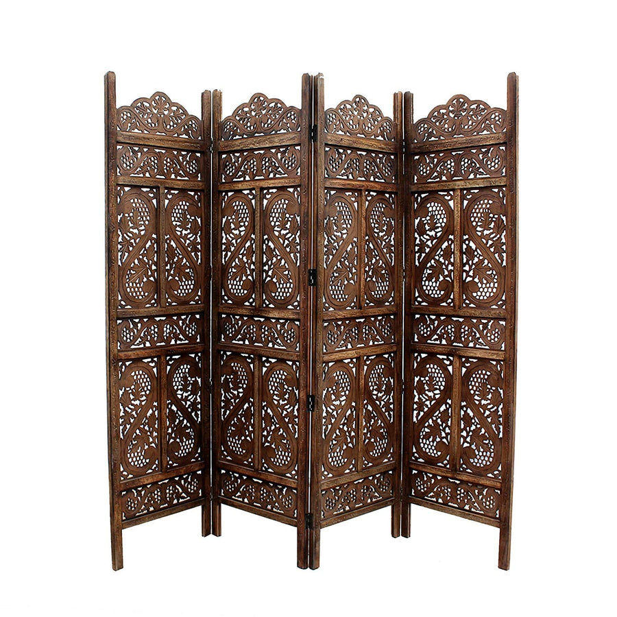 Wooden Partition for Living Room Wall Screen Room Divider , Portable Room Separator Traditional Handicrafts Screen Separator Dime Store