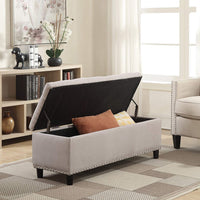 Thumbnail for Wooden 2 Seater Luper Tufted Storage Ottoman pouffes with Storage Bench for Living room | Entryway Bench for Hallway Dime Store