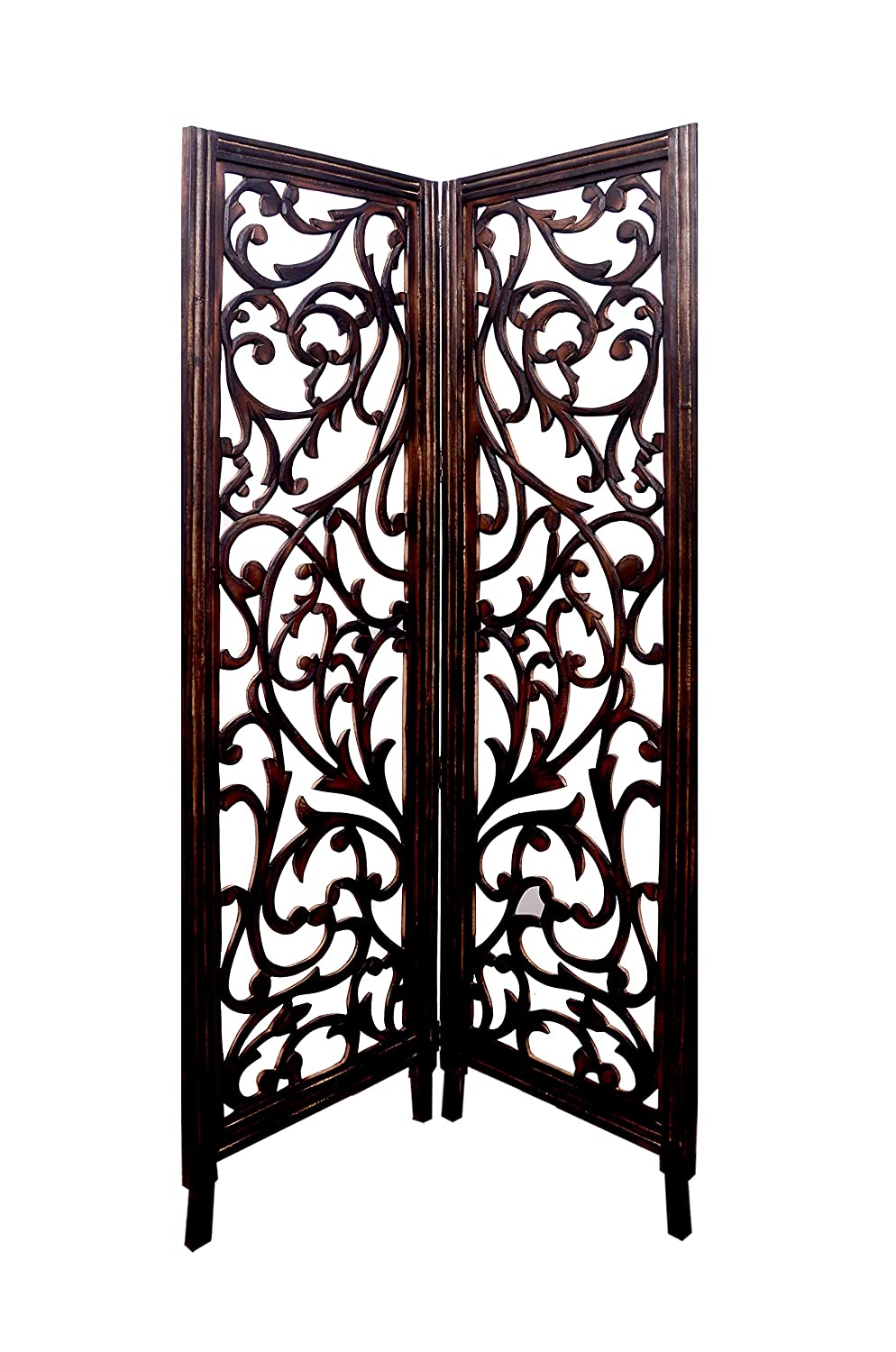 Wooden Rooms Partition for Living Rooms / Wooden Screens Separator & Room Divider with Stands 4 Panels for Living Room/Bedroom/Office/ Restaurants Dime Store