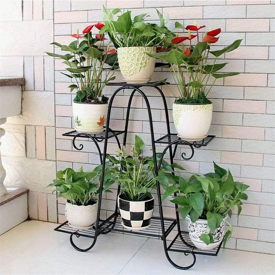 Multi 6 Tier Plant Stand Flower Pot Stand for Balcony Living Room Outdoor Indoor Plants Plant Holder Home Décor Item Dime Store