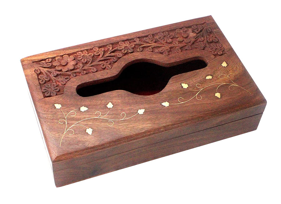 Wooden Handmade Napkin Holder Square Tissue Holder for Restaurant. Hotels, Office & Home Dime Store