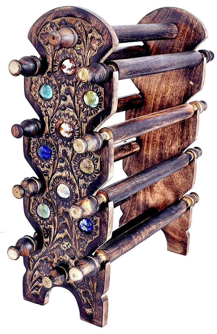 Wooden Handmade Folding Bangle stand for Girls & Women Bangle Storage Organizer Chuddi Daan Jewelry Holder, Bracelet Holder for Jewelry Dime Store