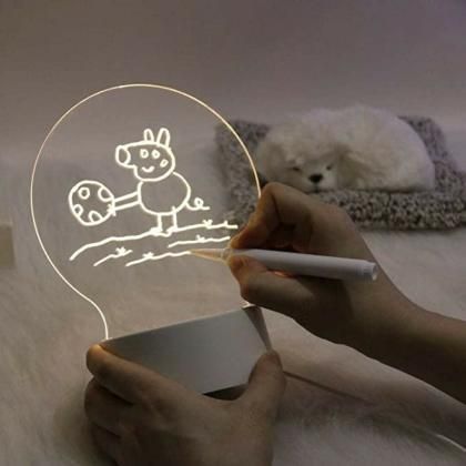Acrylic Night Light Message Writing Mirror with Marker Pen Roposo Clout