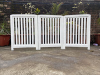 Thumbnail for Wooden 3 Panel Fold-able Pet Gate Baby Fence Kids Safety Gate for The House, Doorway, Stairs Dime Store
