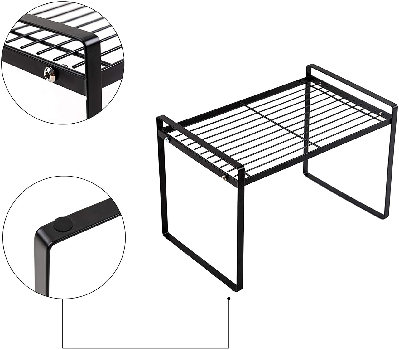 Stackable Kitchen Cabinet and Counter Shelf Organizer | Multipurpose Pantry Bedroom Bathroom Storage Racks Dime Store