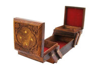 Thumbnail for Wooden Folding Handmade Jewellery Box Jewel Boxes Storage Box Organizer Gift Box for Women Necklace Earring Set Bangles Churi Holder Dime Store