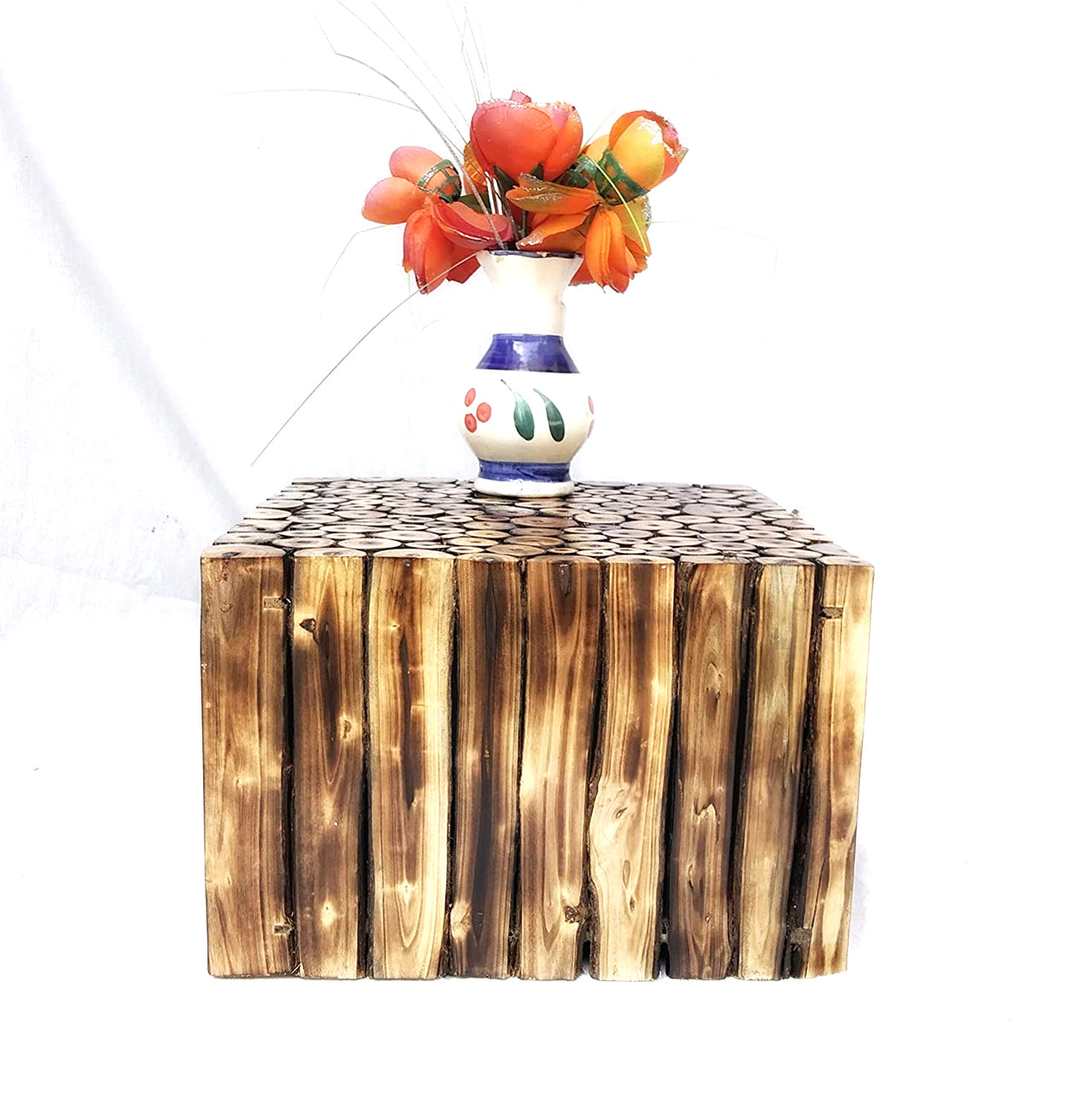 Wooden Natural Design Stool , End table for Livingroom & Bedroom Stool for Vase Pot stand Coffee Table Office Decoration Home Furniture Stool Dime Store