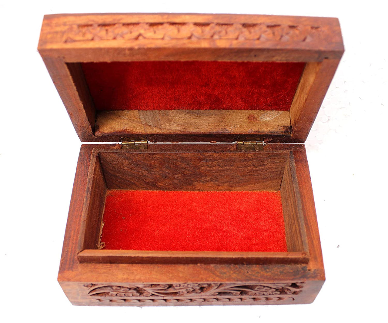 Handmade Wooden Jewellery Box for Women Jewel Organizer Hand Carved with Intricate Carvings Gift Items Dime Store