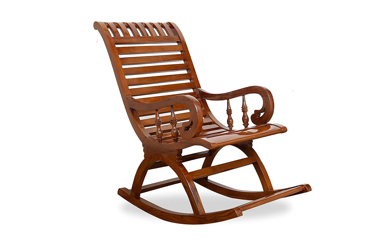 Sheesham Wood Ergonomic Rocking Chair Swaying Chair Aaram Chair Dime Store